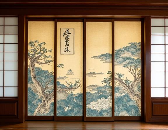 修復が完了し、新たな輝きを取り戻した江戸時代の襖